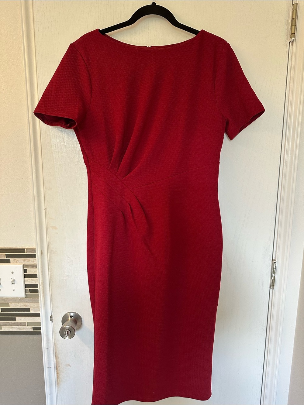 Maggy London Crimson Red Midi Sheath Dress